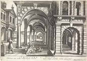 HENDRICK HONDIUS (after Paul Vredeman de Vries) The Books of Architecture, the Five Senses